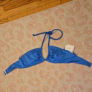 Zara Blue Halter Bikini Top Size M